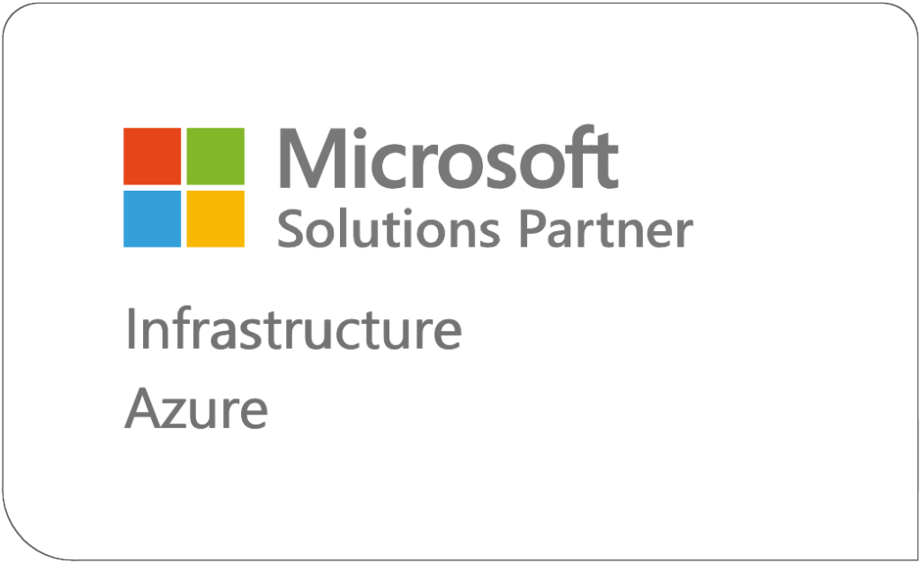 Logo of Microsoft Solutions Partner for Infrastructure and Azure, featuring the Microsoft logo in four colored squares.