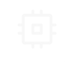 Icon of a microchip with the label "Manufacturing" below it, depicted in a minimalistic style against a black background.