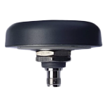 Capteur noir en forme de dôme avec un connecteur de montage métallique à la base.