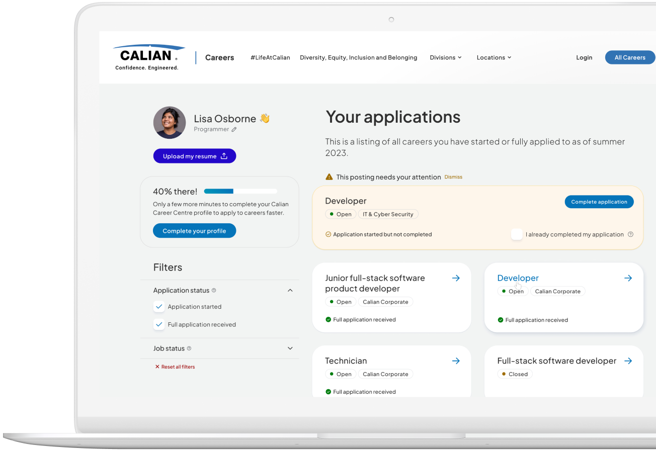 Login - Calian Careers