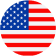 A circular icon showing the flag of the United States, with red and white stripes on the right and white stars on a blue background on the left.