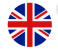 A circular icon of the United Kingdom flag, featuring a red, white, and blue Union Jack design.