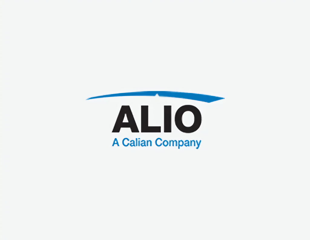 The image shows the ALIO logo with a blue curved line above the text "ALIO" and the words "A Calian Company" below in blue letters.