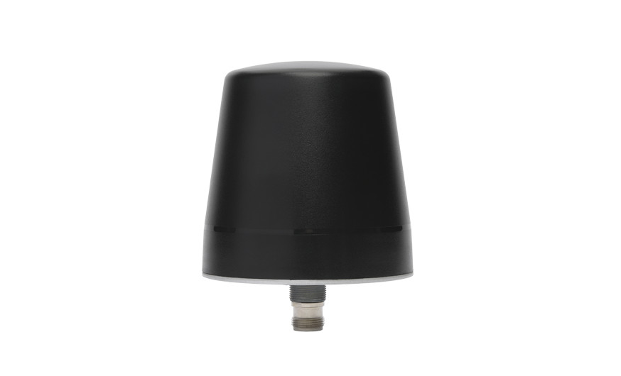 Black plastic lampshade with a visible screw fitting at the bottom, isolated on a white background.