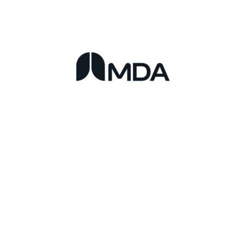 Logo of MDA featuring stylized letters "MDA" with a graphic element resembling a bridge or an arch above the letter 'M'.