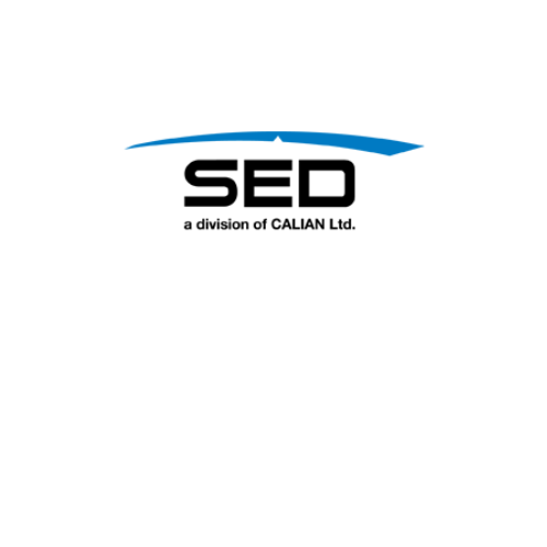 Logo de SED, une division de CALIAN Ltd., représentant le nom de l'entreprise surmonté d'une courbe bleue.