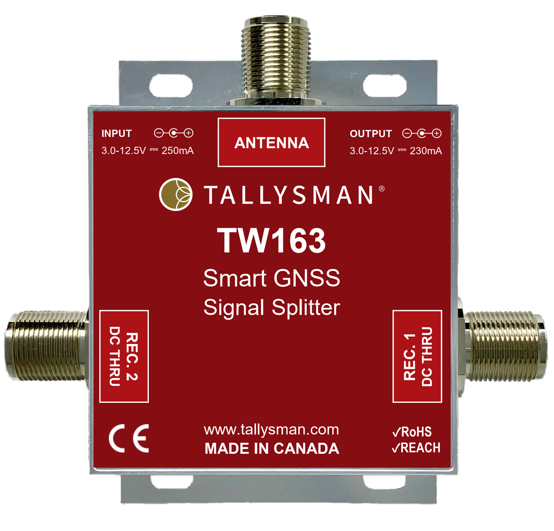 TW162 1-to-2 Port Smart Power GNSS Signal Splitter