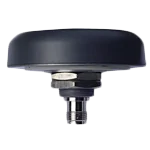 A black, dome-shaped sensor device with a metal mounting connector at the bottom.