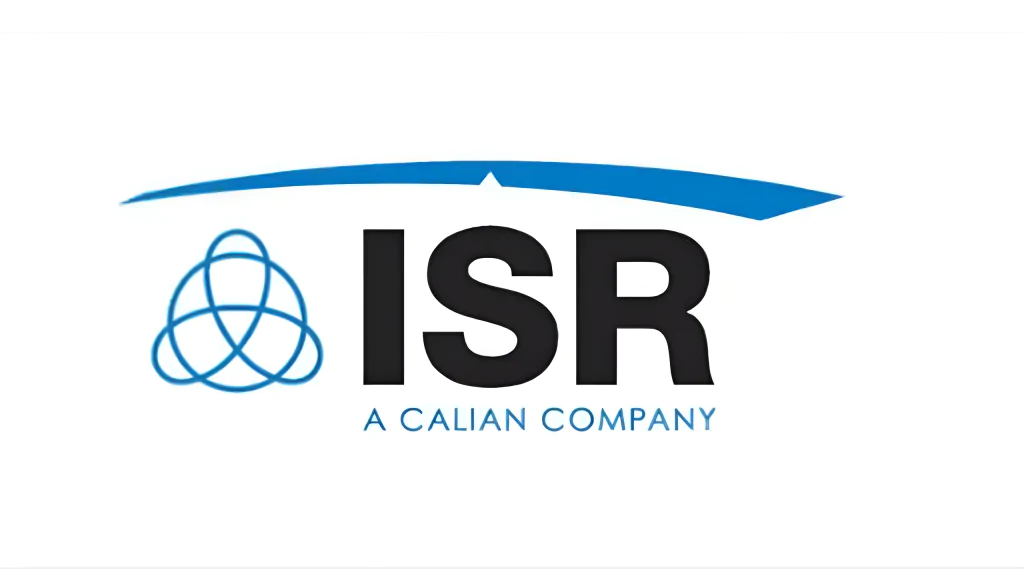 ISR logo with a blue abstract design, large black "ISR" text, and "A Calian Company" written below on a white background.