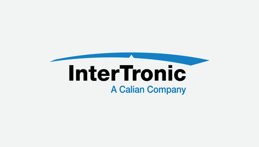 InterTronic logo with a blue arc above the black word "InterTronic" and the blue words "A Calian Company" below on a light background.