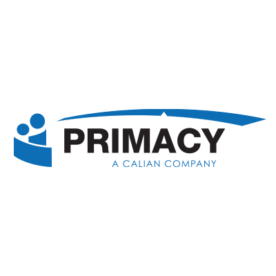 Logo of primacy, a calian company, featuring an abstract human figure and swoosh above the company name.